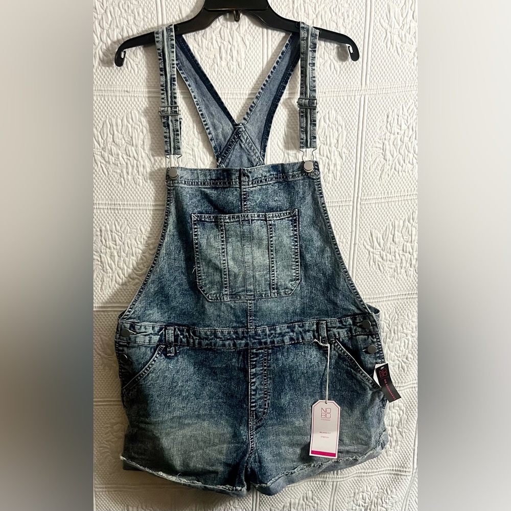 No Boundaries NoBo Size XXL 2X 19 Stretch Shortalls Overalls NWT New